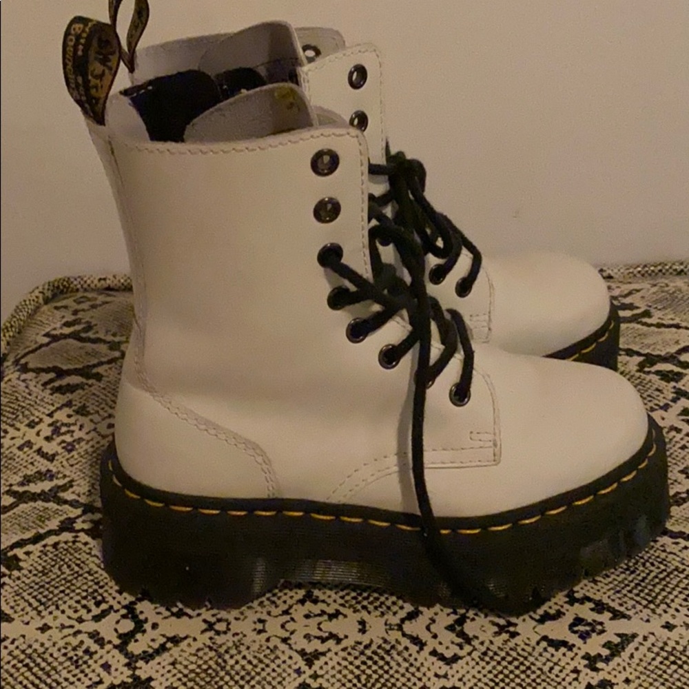 Dr Martins White Jadon Platform Boot